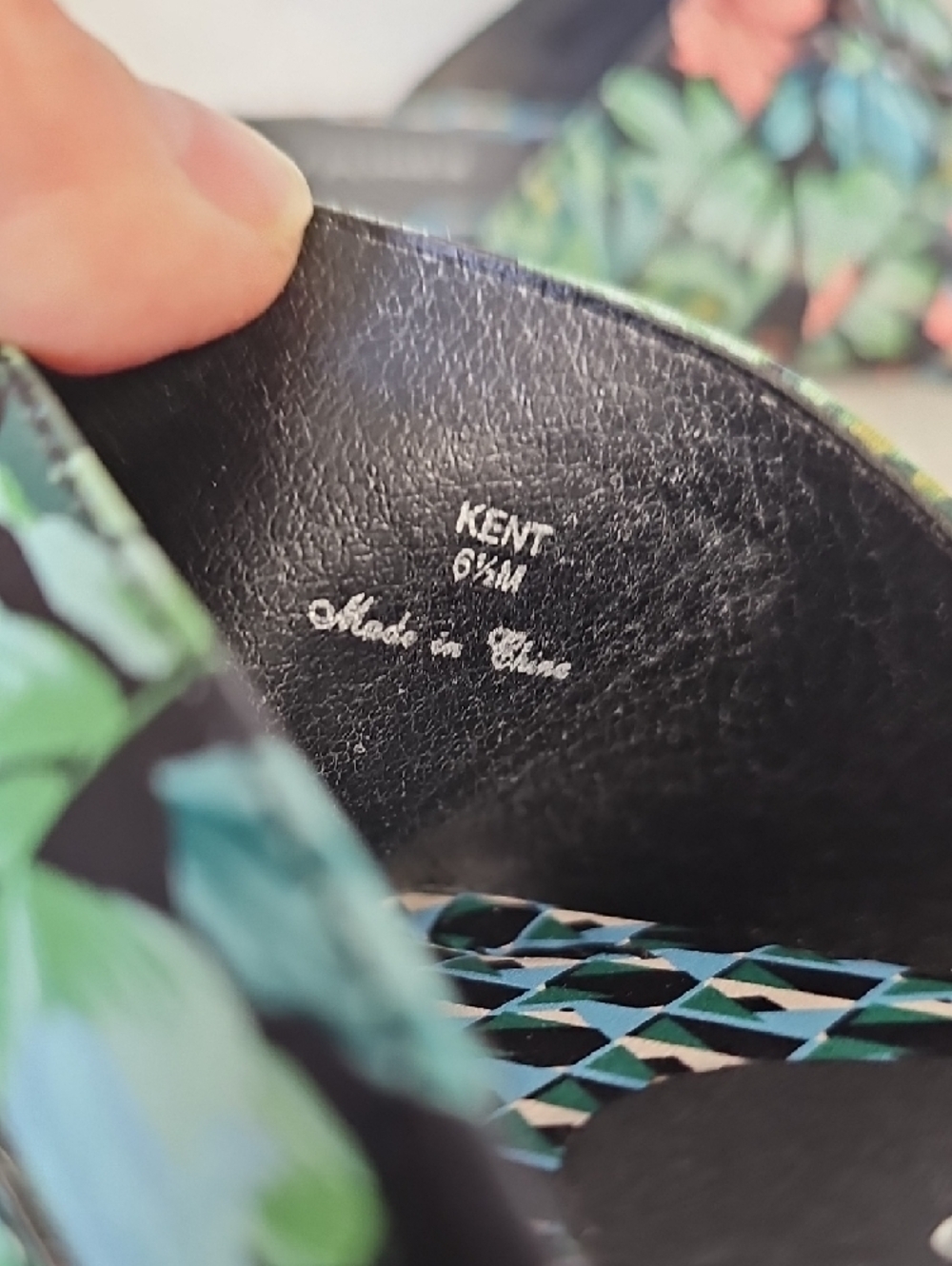 Donald J. Pliner Floral Print Slide Sandals in Black, Green and Pink - Picture 7 of 7